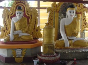 two sitting Buddha Statues
