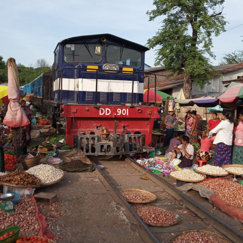 Train at local market