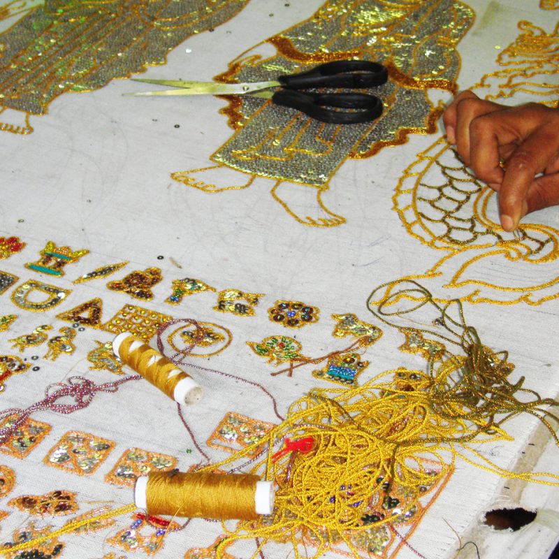 Tapestry work in Mandalay